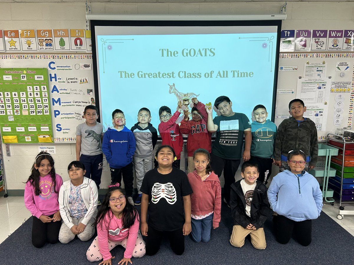 Gave my students the GOAT Award: Greatest Class of All Time! Every year is the best year, but this time I have a trophy for them🏆🤗 🐐