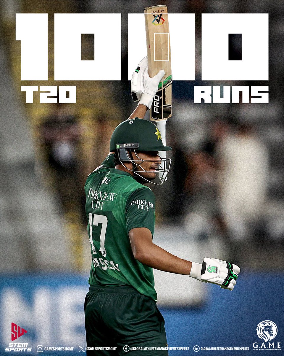 In a matter of few innings 📷

Hassan Nawaz has reached the first milestone of 1000 T20 runs, many more to come 📷 #IamGAME #HassanNawaz #Cricket #SportsMarketing #Pakistan