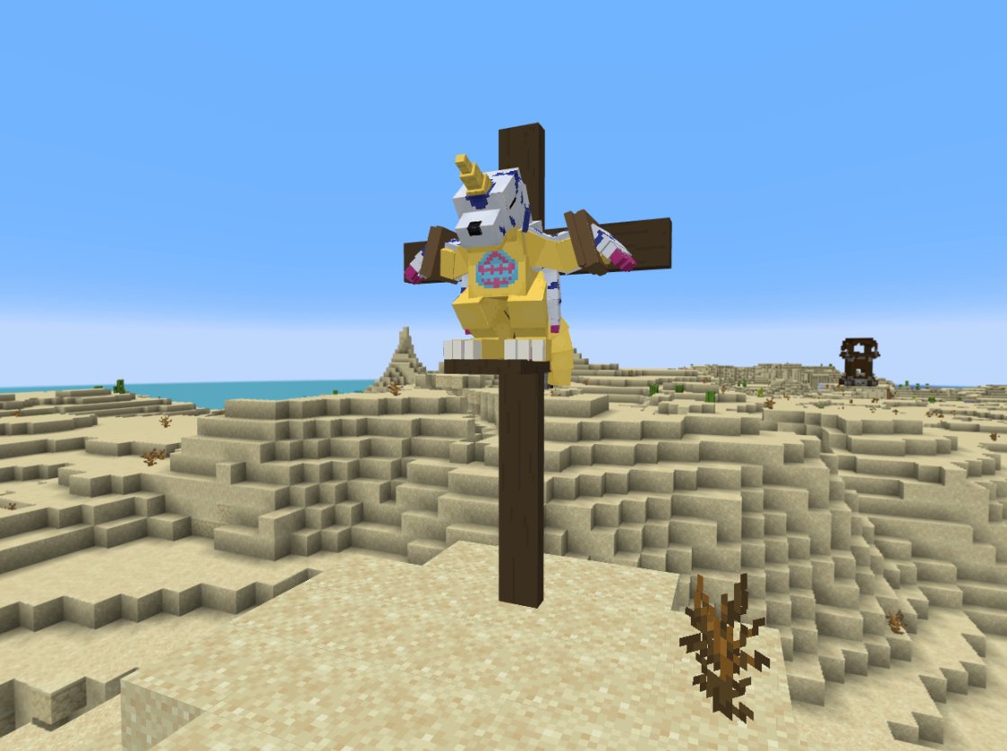 DigimobsMod's tweet image. We regret to inform you that Gabumon did not get enough appreciation. The price he paid was high. 
#Digimon  #digimobs #blockbench #minecraft #デジモン