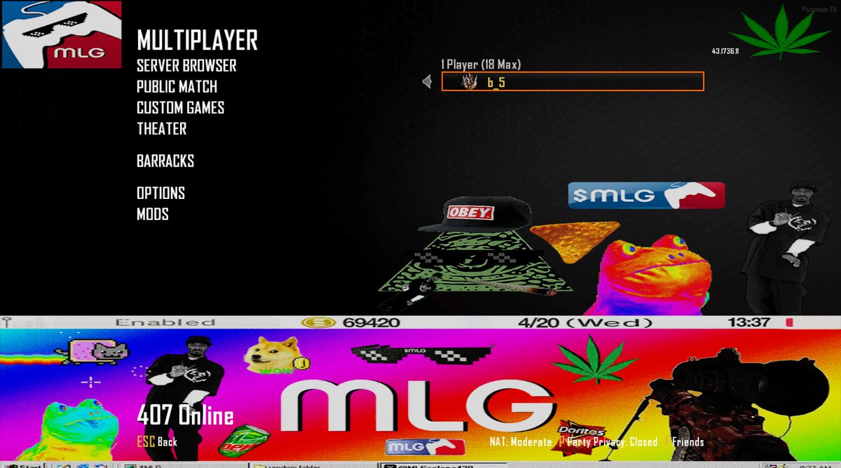 Finally learned how to install the mods on BO2. This menu screen got me fkin HYPED LFG  #MLG