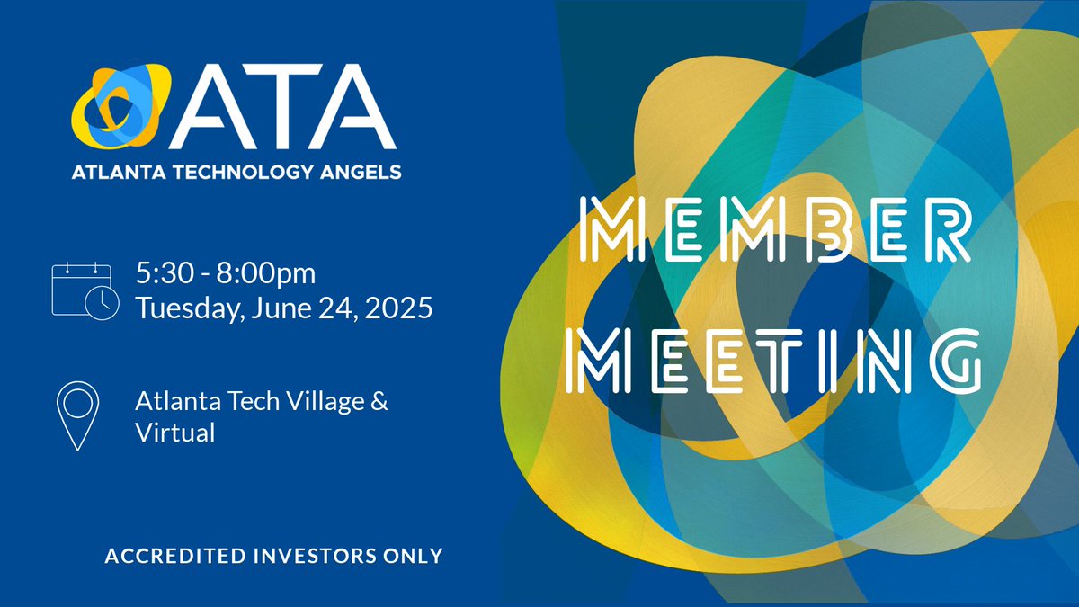 REGISTER NOW! Are you an accredited investor wanting to learn more about investing in startups in the Atl tech community? REGISTER NOW! First-time guests only. PROMO CODE: firsttimeguest2025. eventbrite.com/e/138426058366…
#ATLSTARTUPS #venturecapital #entrepeneurship #angelinvestors