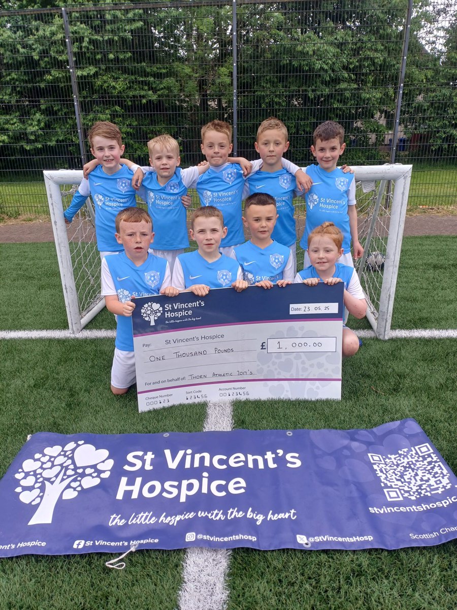 StVincentsHosp's tweet image. 🌟 #ThankYouThursday 🌟

Huge thanks to the 1st &amp;amp; 3rd Johnstone Girls' Brigade for raising £196.10 in memory of Mrs Ann Chalmers 💙
And to Thorn Athletic 2017's for raising £1,000 at their football festival! ⚽
Your support means the world. 💙

#StVincentsHospice #LocalHeroes
