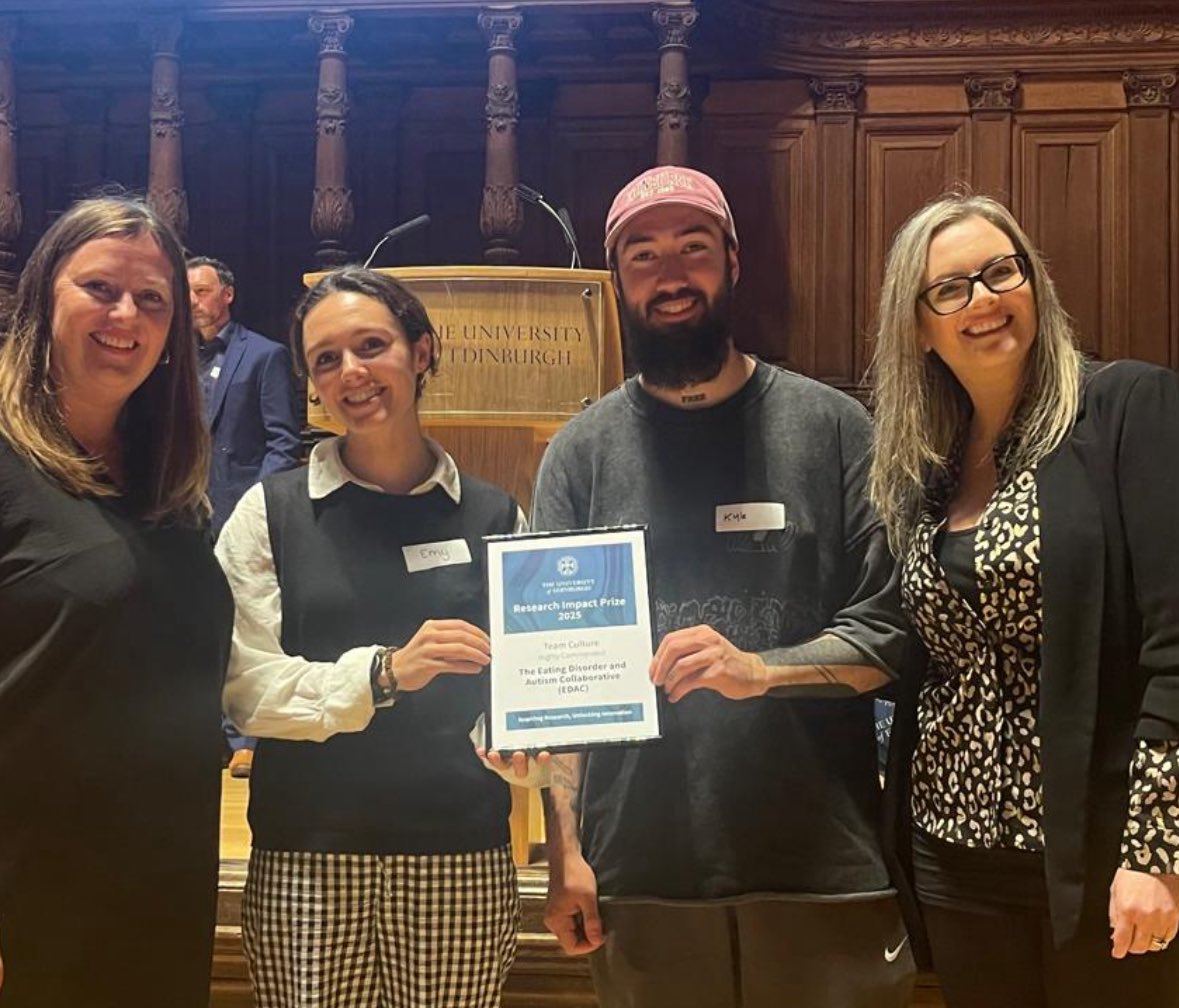 EDACautism_ED's tweet image. Very privileged to have received "highly commended" at @EdinburghUni Research Impact Prize event today for team culture! So great for our hardworking team and collaborators to be acknowledged .... not all of our team could make it along so this is for them! @EdinUniHealth