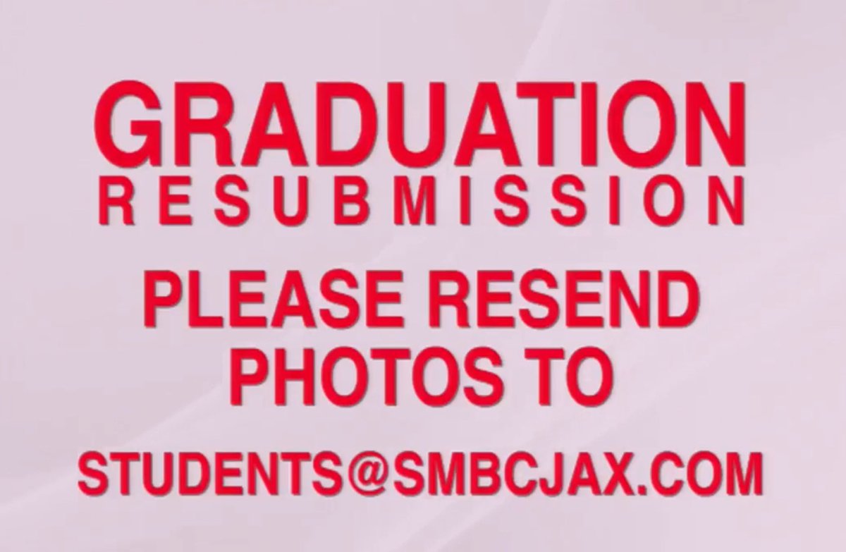 Shiloh Grads and Parents, we had a glitch with our email system causing photo submissions not to go through. Please resend your emails to students@smbcjax.com