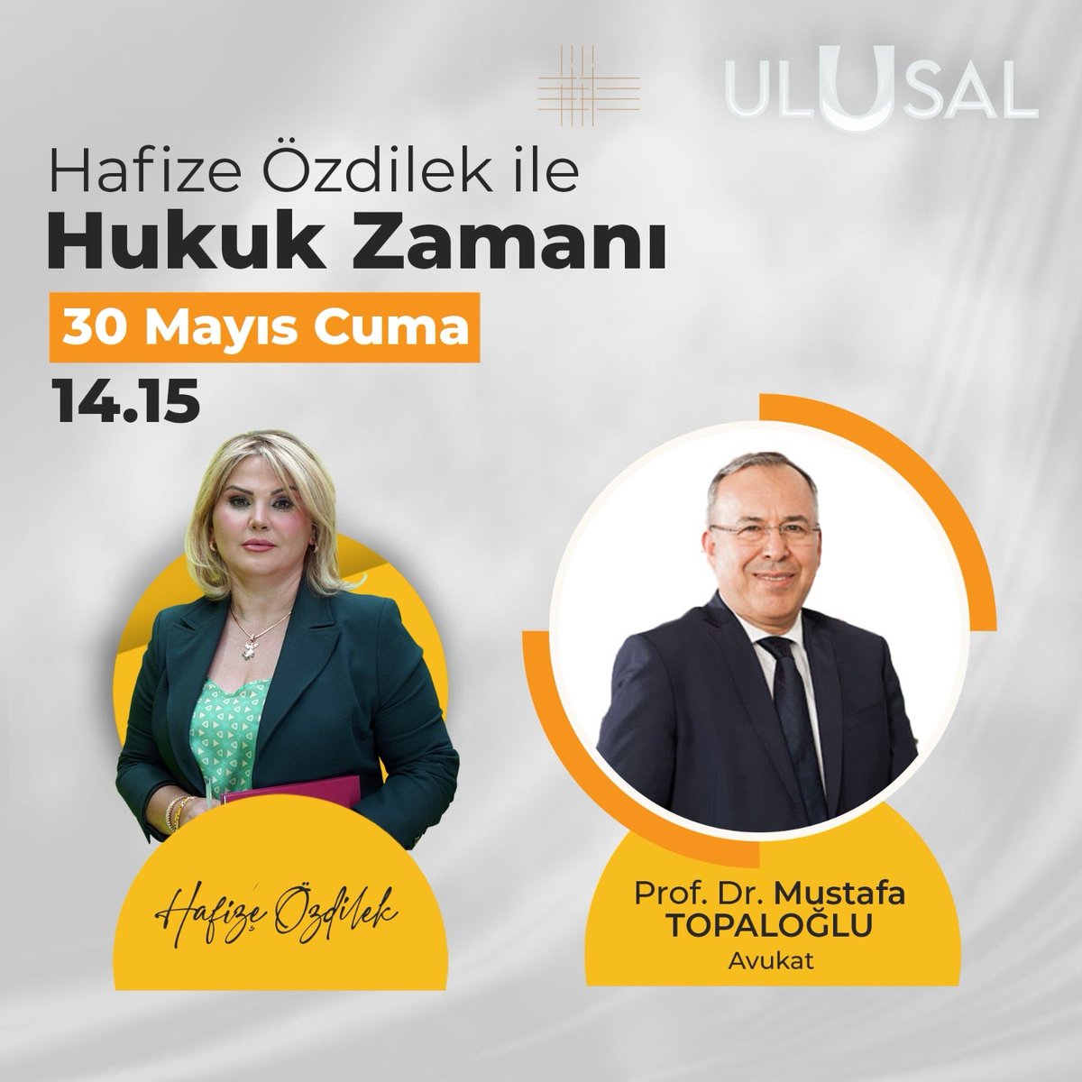 💢Hafize Özdilek (<a href="/HafizeOzdilek/">Av.Hafize Özdilek</a>) ile Hukuk Zamanı yarın 14.15'te Ulusal Kanal'da...

Konuk:
▪️Avukat Prof. Dr. Mustafa Topaloğlu

🔴youtube.com/watch?v=dK96AZ…