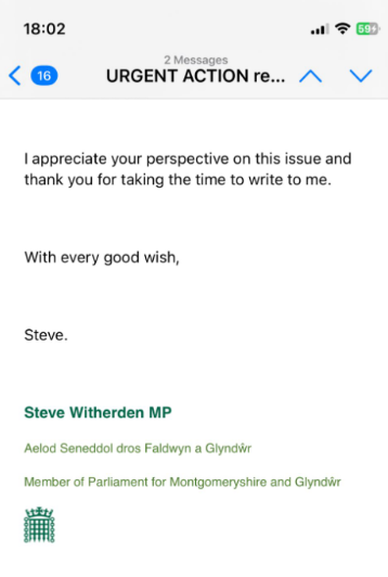 Bird on an elastic band (@cerirosser) on Twitter photo My friend wrote to her MP, Steve Witherden re his upholding of the Supreme Court ruling.
This is the jaw dropping reply <a href="/switherdenMP/">Steve Witherden MP</a> sent.
Behold the horrors of this MP's abhorrent response to a female constituent.
This is a huge red flag. My friend wrote to her MP, Steve Witherden re his upholding of the Supreme Court ruling.
This is the jaw dropping reply <a href="/switherdenMP/">Steve Witherden MP</a> sent.
Behold the horrors of this MP's abhorrent response to a female constituent.
This is a huge red flag.