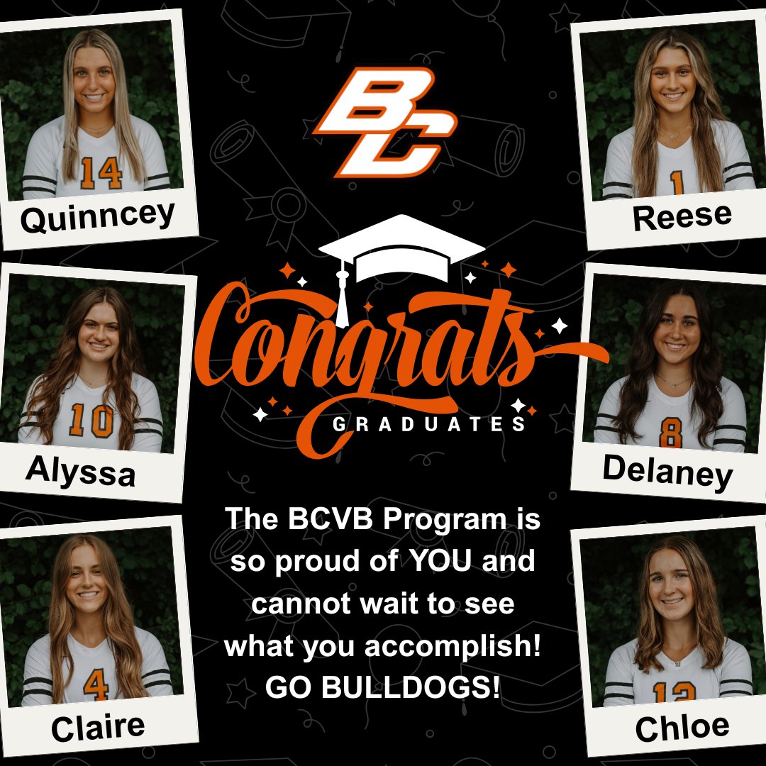 Congratulations to our 6 seniors who are graduating today, we are so proud of you! And cannot wait to see all you accomplish in this next chapter of your life! Forever &amp; always, GO BULLDOGS! #BCVB #Seniors2025 #Graduation #GoBulldogs