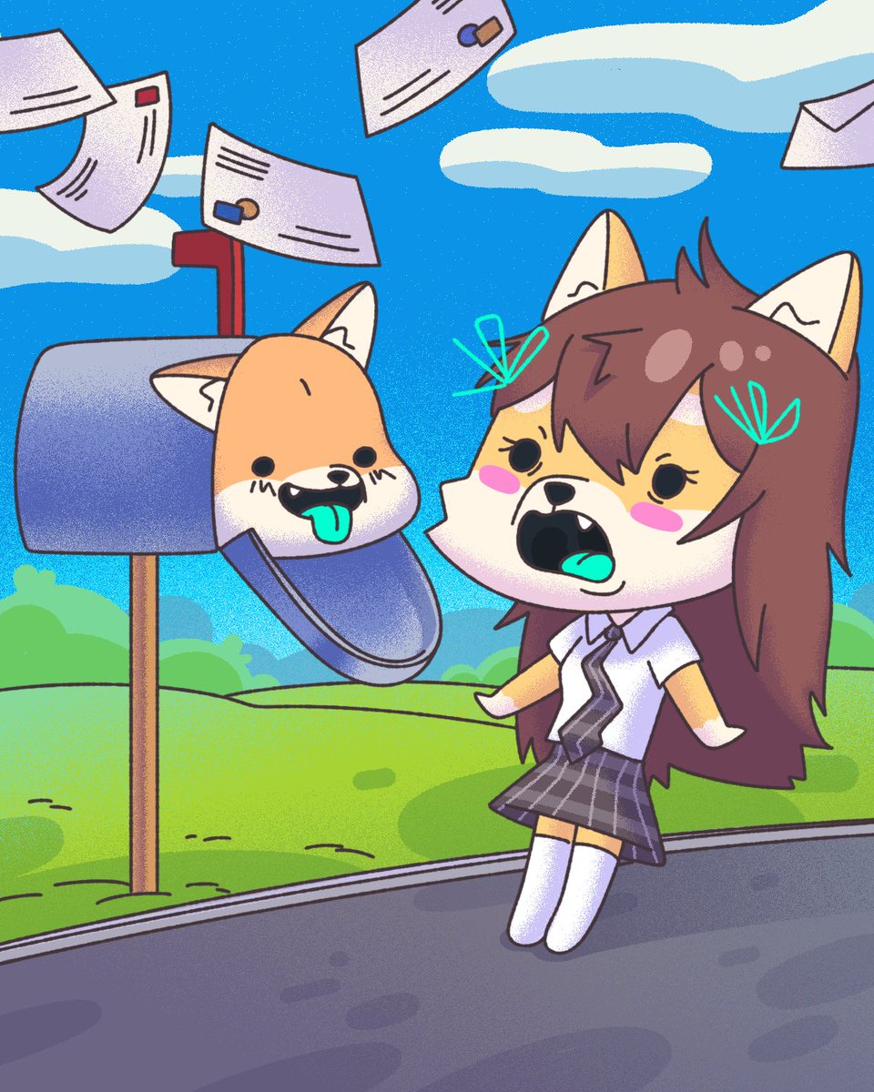 Me: just trying to send a love letter like a normal dog
Also me: pops out the mailbox like a maniac 💌💥

She screamed. I consider that a win.
