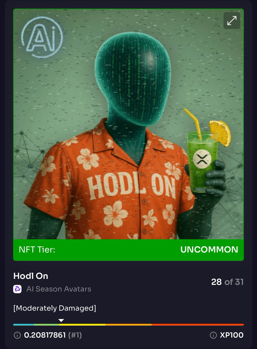 🚨It’s going once, it’s going twice… Less than 1 hour left!

⚡️Head over to xpmarket.com/nfts/auction/1… , Throw in your bid, and claim Hodl On before it’s SOLD, SOLD, SOLD!!

Market’s crashing? He’s sipping lime and charting moonshots. Hodl On turns red days into green