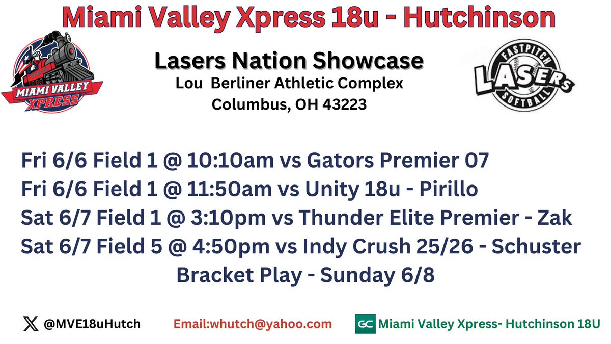 MVX fires up the engines for the first stop on the summer circuit. 🚂💨See you next weekend at Berliner for Lasers! Schedule below ⤵️