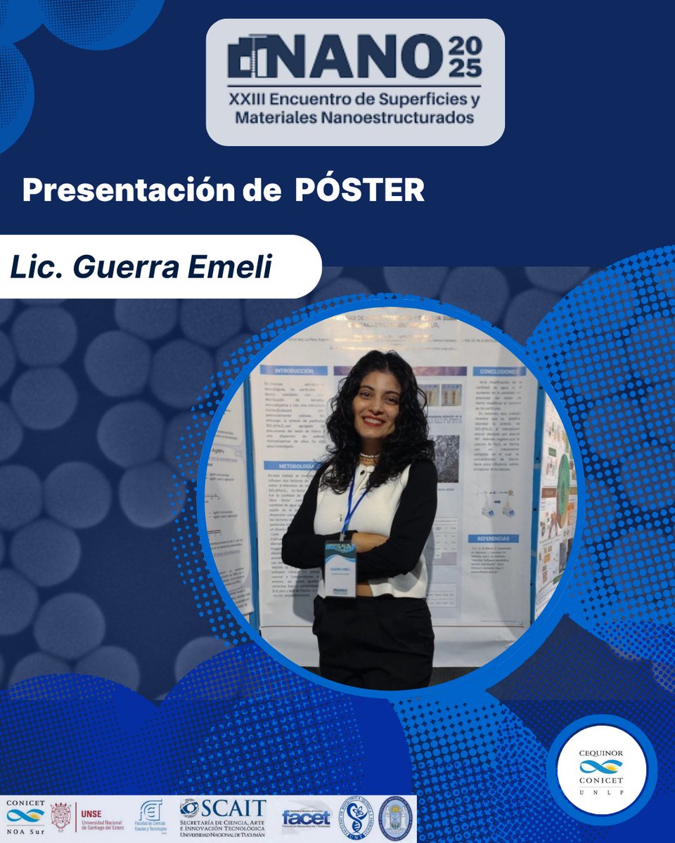 CEQUINOR (@cequinor_ok) on Twitter photo 🔬✨ El CEQUINOR presente en el XXIII Encuentro de Superficies y Materiales Nanoestructurados
La Lic. Emeli Guerra presentó 2 pósters vinculados a su trabajo doctoral sobre partículas coloidales de tipo núcleo-cáscara
<a href="/CONICETDialoga/">CONICET Dialoga</a> <a href="/CONICETLaPlata/">CONICET La Plata</a> <a href="/unlp/">UNLP</a> <a href="/CICPBA/">Comisión de Investigaciones Científicas</a> #nano2025 🔬✨ El CEQUINOR presente en el XXIII Encuentro de Superficies y Materiales Nanoestructurados
La Lic. Emeli Guerra presentó 2 pósters vinculados a su trabajo doctoral sobre partículas coloidales de tipo núcleo-cáscara
<a href="/CONICETDialoga/">CONICET Dialoga</a> <a href="/CONICETLaPlata/">CONICET La Plata</a> <a href="/unlp/">UNLP</a> <a href="/CICPBA/">Comisión de Investigaciones Científicas</a> #nano2025
