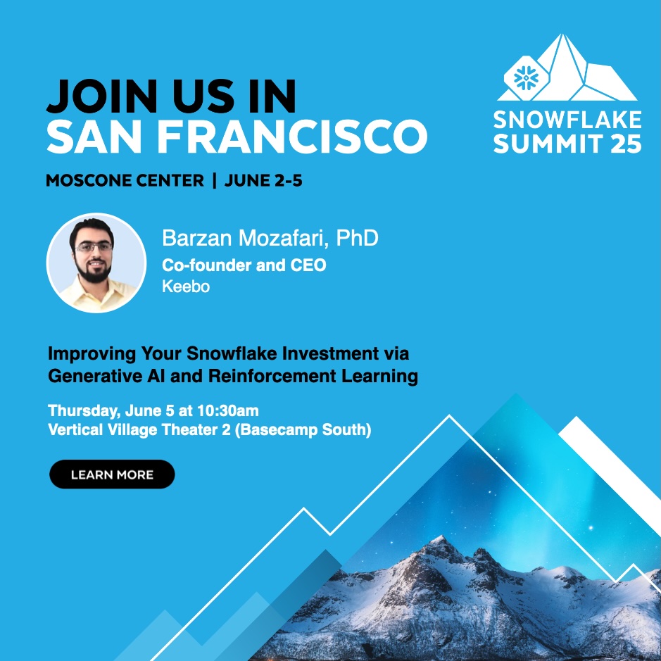 Just a few more days until #SnowflakeSummit! Make sure to save your seat for @BarzanMozafari's  session on Thursday: reg.snowflake.com/flow/snowflake…
