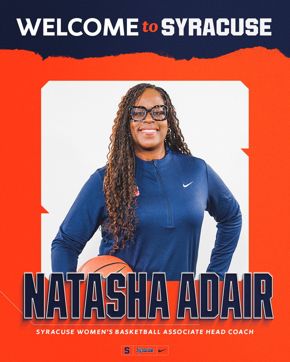 Syracuse Women's Basketball (@cusewbb) on Twitter photo Excited to welcome <a href="/CoachAdair/">Natasha Adair</a> to our Orange Family 🍊🏀🧡
Learn more about Coach Adair ⤵️
🔗: cuse.com/news/2025/5/29… Excited to welcome <a href="/CoachAdair/">Natasha Adair</a> to our Orange Family 🍊🏀🧡
Learn more about Coach Adair ⤵️
🔗: cuse.com/news/2025/5/29…