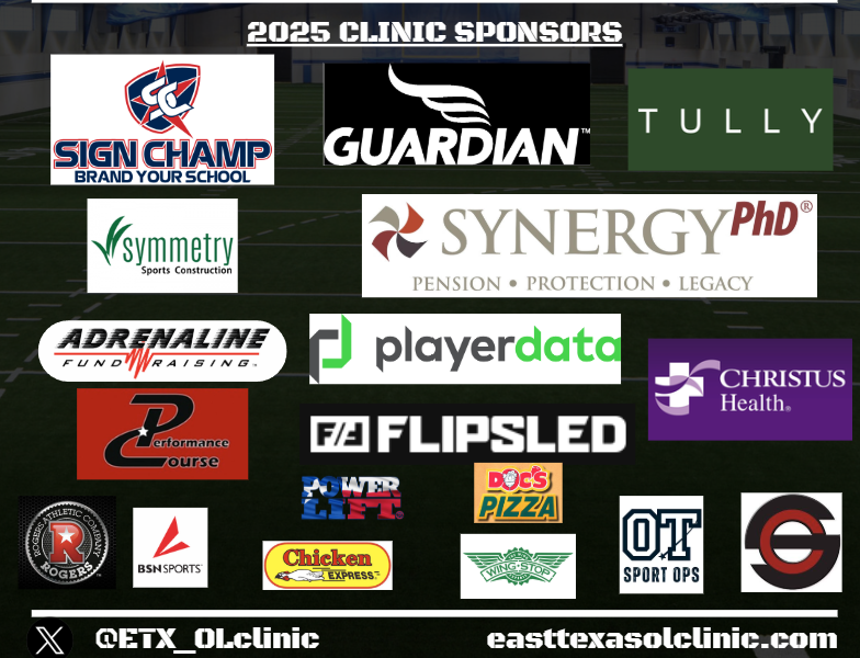 East Texas OL Clinic (@etx_olclinic) on Twitter photo 🚨TWO DAYS🚨
Saturday - MAY 31ST
Many of the Best Offensive Line Coaches in Texas will be at Lindale High School
- Great Speakers
- Live Demos
- PIZZA & WINGS FOR LUNCH
SIGN UP LINK: bit.ly/ETXOLClinic
<a href="/SFACoachGraf/">Garrett Graf</a> <a href="/callflorence3/">Coach Flo</a> <a href="/PCnowisthetime/">Performance Course</a> <a href="/Matt_Stepp817/">Matt Stepp</a> <a href="/dctf/">Dave Campbell's Texas Football — TexasFootball.com</a> 🚨TWO DAYS🚨
Saturday - MAY 31ST
Many of the Best Offensive Line Coaches in Texas will be at Lindale High School
- Great Speakers
- Live Demos
- PIZZA & WINGS FOR LUNCH
SIGN UP LINK: bit.ly/ETXOLClinic
<a href="/SFACoachGraf/">Garrett Graf</a> <a href="/callflorence3/">Coach Flo</a> <a href="/PCnowisthetime/">Performance Course</a> <a href="/Matt_Stepp817/">Matt Stepp</a> <a href="/dctf/">Dave Campbell's Texas Football — TexasFootball.com</a>