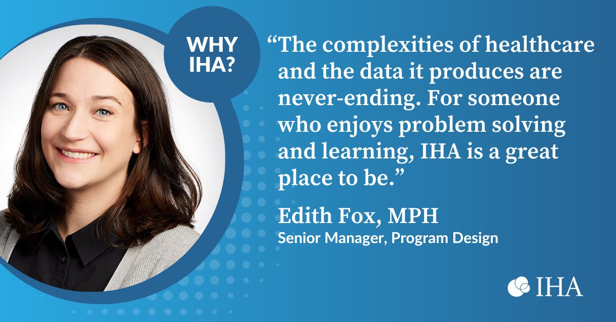 Meet Edith Fox, MPH—Sr. Manager, Program Design at IHA and this month’s #WhyIHA spotlight! She’s celebrating 5 years of building smarter incentives to drive quality care—and still finds time for hikes, word games, and toddler storytime.