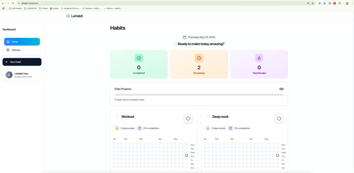 KotlinPixel's tweet image. Now you can use LaHabit on the web too! Built it for myself since I try to keep my phone off during work hours 😅