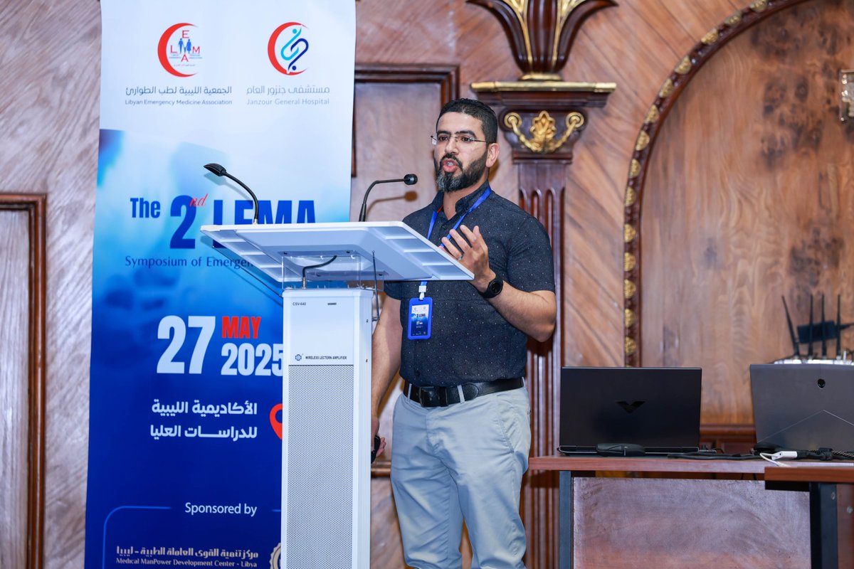 Libyan Emergency Medicine Association (@lema_org_ly) on Twitter photo 2nd LEMA Symposium by <a href="/lema_Org_LY/">Libyan Emergency Medicine Association</a>, 27th May 2025, Tripoli - Libya.
12 Topics were presented successfully during the session in celebration of <a href="/EmergencyDay/">Emergency Medicine Day</a>
Big thanks to all the organizing committee and speakers
Keep it up, colleagues 2nd LEMA Symposium by <a href="/lema_Org_LY/">Libyan Emergency Medicine Association</a>, 27th May 2025, Tripoli - Libya.
12 Topics were presented successfully during the session in celebration of <a href="/EmergencyDay/">Emergency Medicine Day</a>
Big thanks to all the organizing committee and speakers
Keep it up, colleagues