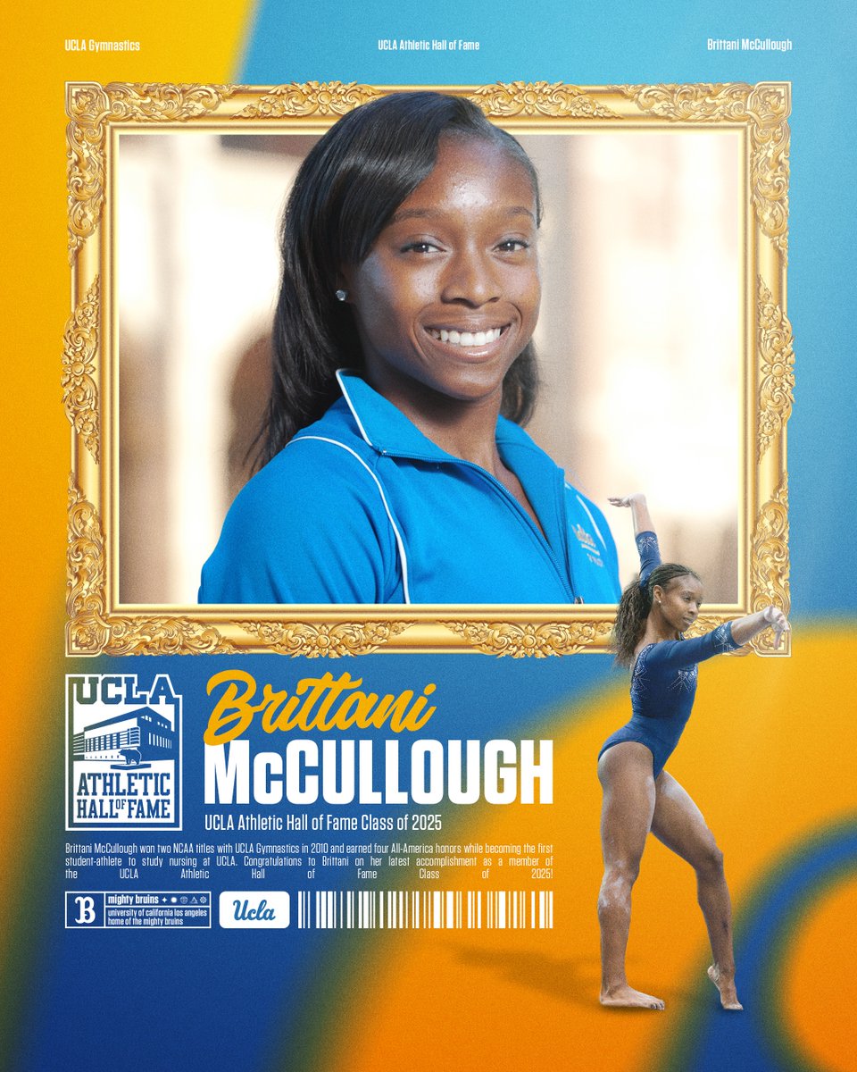 Brittani McCullough won two NCAA titles with <a href="/uclagymnastics/">UCLA Gymnastics</a> in 2010 and earned four All-America honors while becoming the first student-athlete to study nursing at <a href="/UCLA/">UCLA</a>. Congratulations to Brittani on her latest accomplishment as a member of the #UCLAHoF2025!