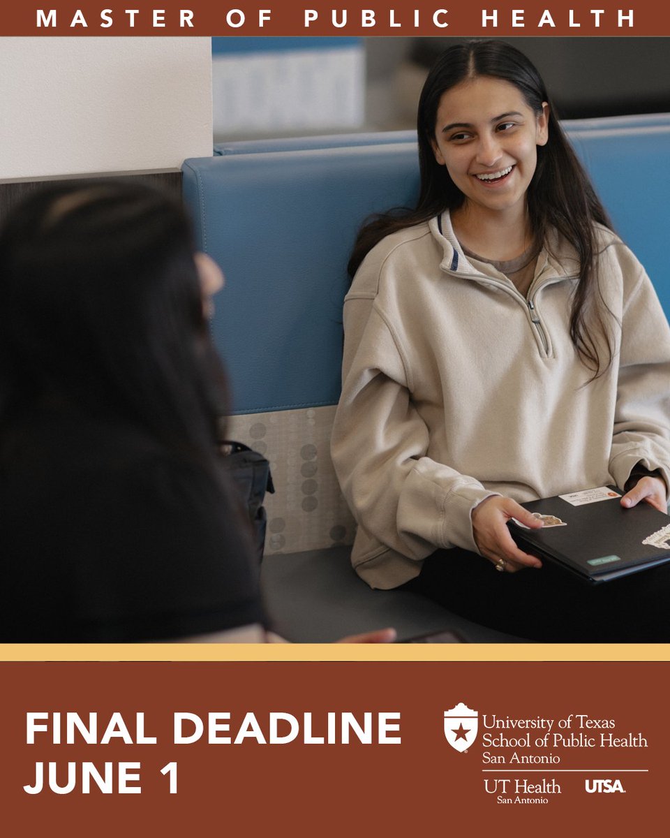 🚨 The clock is ticking! Our LAST chance to accept applications is June 1. Want to shape the future of public health in South Texas? Apply now! 👉🏻 uthscsa.edu/public-health/…