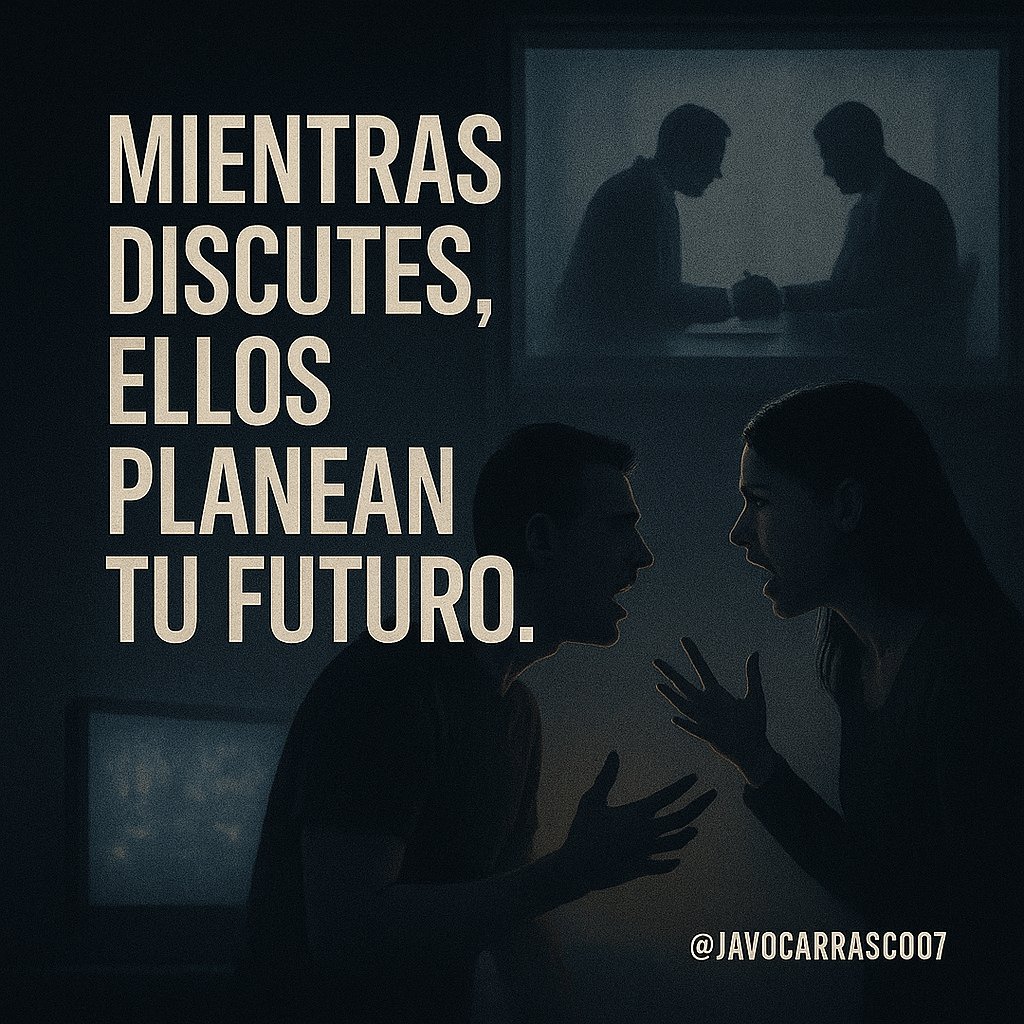 Javoagente07's tweet image. 🎭 Mientras discutes con tu vecino por política o religión…
las élites rediseñan tu futuro sin que lo notes.

Nos distraen con ruido mientras firman el control total.

#ControlGlobal #ConcienciaSocial