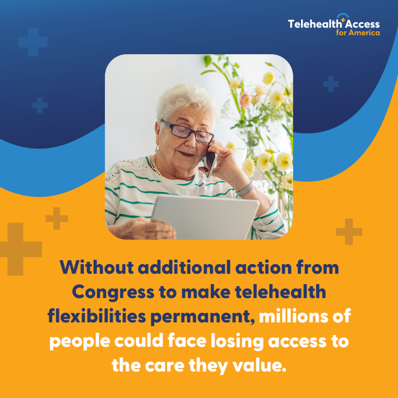 TAforAmerica's tweet photo. #Telehealth is vital for every community – supporting better health outcomes, quality of life and lowering costs for patients. 

Now, lawmakers must meet the moment and ACT NOW to protect access to telehealth services. More: