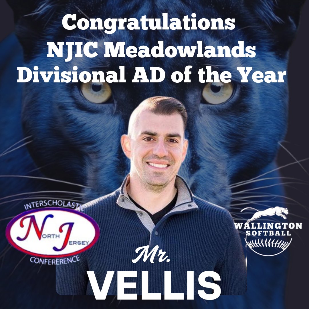 Congratulations to our favorite AD, Mr. Charlie Vellis, for being recognized by the NJIC as the Meadowlands Divisional Athletic Director of the Year! Well deserved!  #PantherPride <a href="/NJICAthletics/">NJIC</a> <a href="/WHSAthletics234/">Wallington High School Athletics</a>