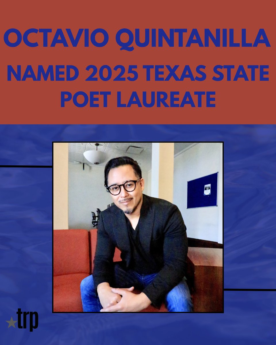 TRP: The University Press of SHSU (@txreviewpress) on Twitter photo Congratulations to <a href="/OctQuintanilla/">Octavio Quintanilla</a>, who has been announced as the 2025 Texas State Poet Laureate!
#TRP #SmallPress #UniversityPress #Poet #Poetry Congratulations to <a href="/OctQuintanilla/">Octavio Quintanilla</a>, who has been announced as the 2025 Texas State Poet Laureate!
#TRP #SmallPress #UniversityPress #Poet #Poetry
