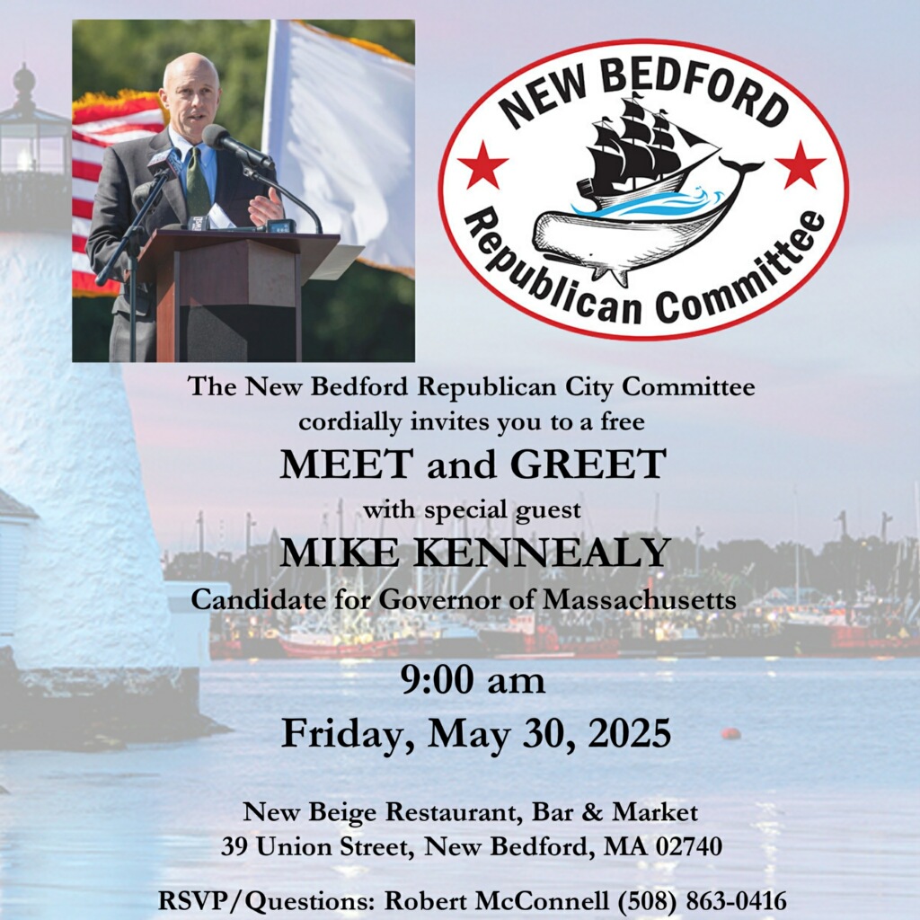 Attention Southcoast Massachusetts

The New Bedford Republican City Committee is hosting a Meet and Greet at New Beige Restaurant. 

RSVP Details in the flyer and I hope to see you there!