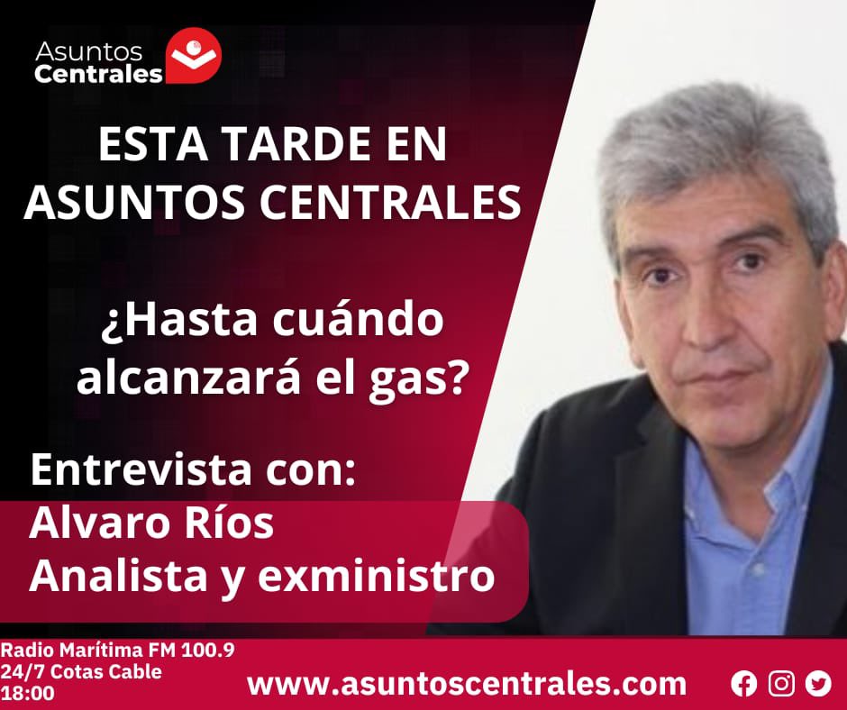 AsuntoCentral's tweet photo. A las 18:00 estaremos con nuestro invitado, el economista y ex ministro Álvaro Ríos. https://t.co/4f3M4sPsrC