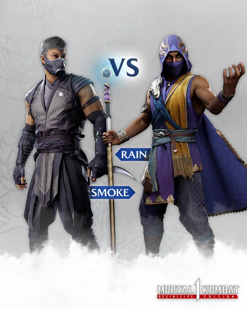 Smoke vs. Rain!💨 🌧️
Who's your pick in this epic #MortalKombat showdown? 

 #MK1