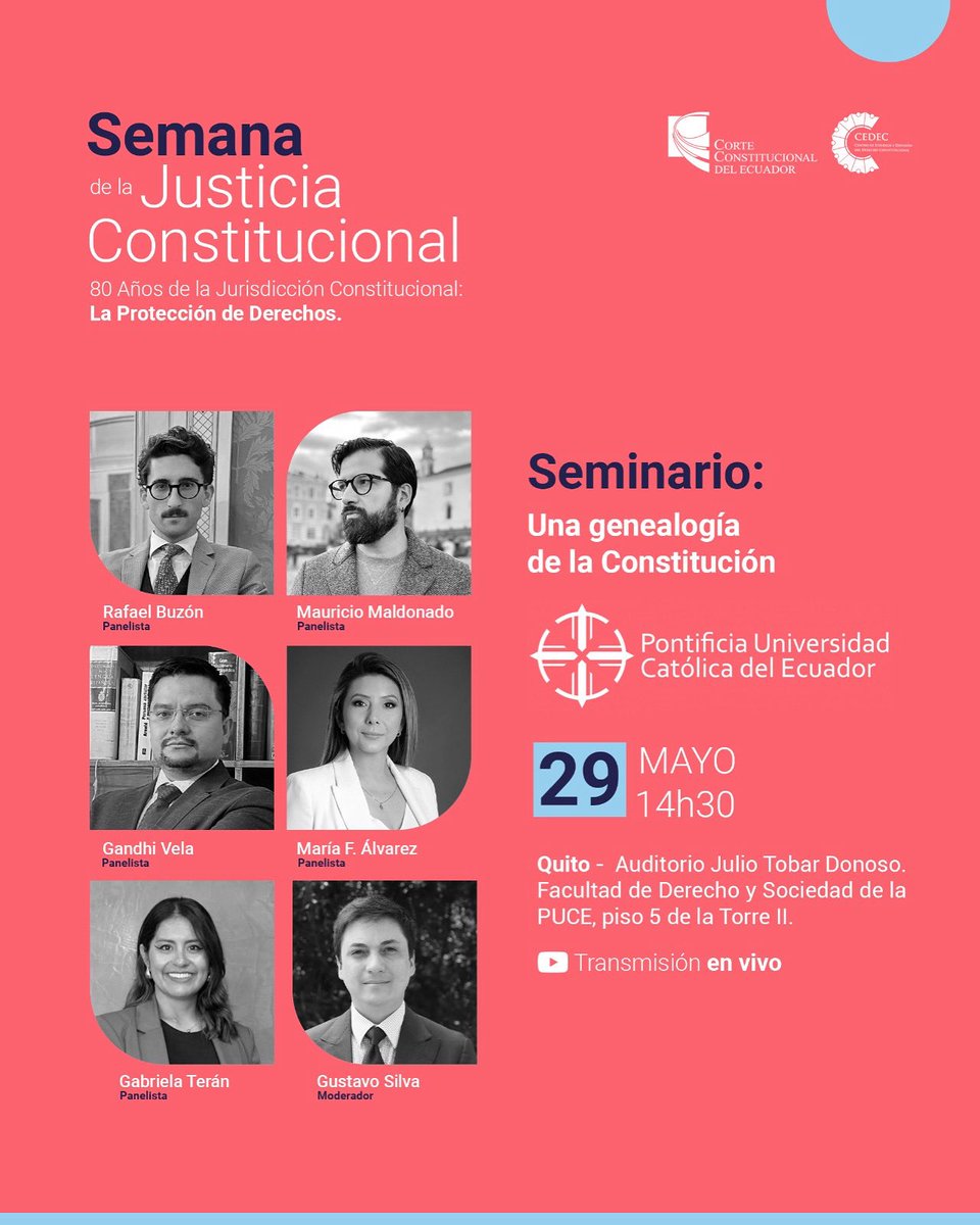 Mauricio Maldonado Muñoz (@mmaldonadomunoz) on Twitter photo Hoy, en la PUCE, se llevará a cabo un seminario en torno a “Por una genealogía de la constitución”. Agradezco la iniciativa de <a href="/gustavosilvacaj/">Gustavo Silva</a>. Hoy, en la PUCE, se llevará a cabo un seminario en torno a “Por una genealogía de la constitución”. Agradezco la iniciativa de <a href="/gustavosilvacaj/">Gustavo Silva</a>.