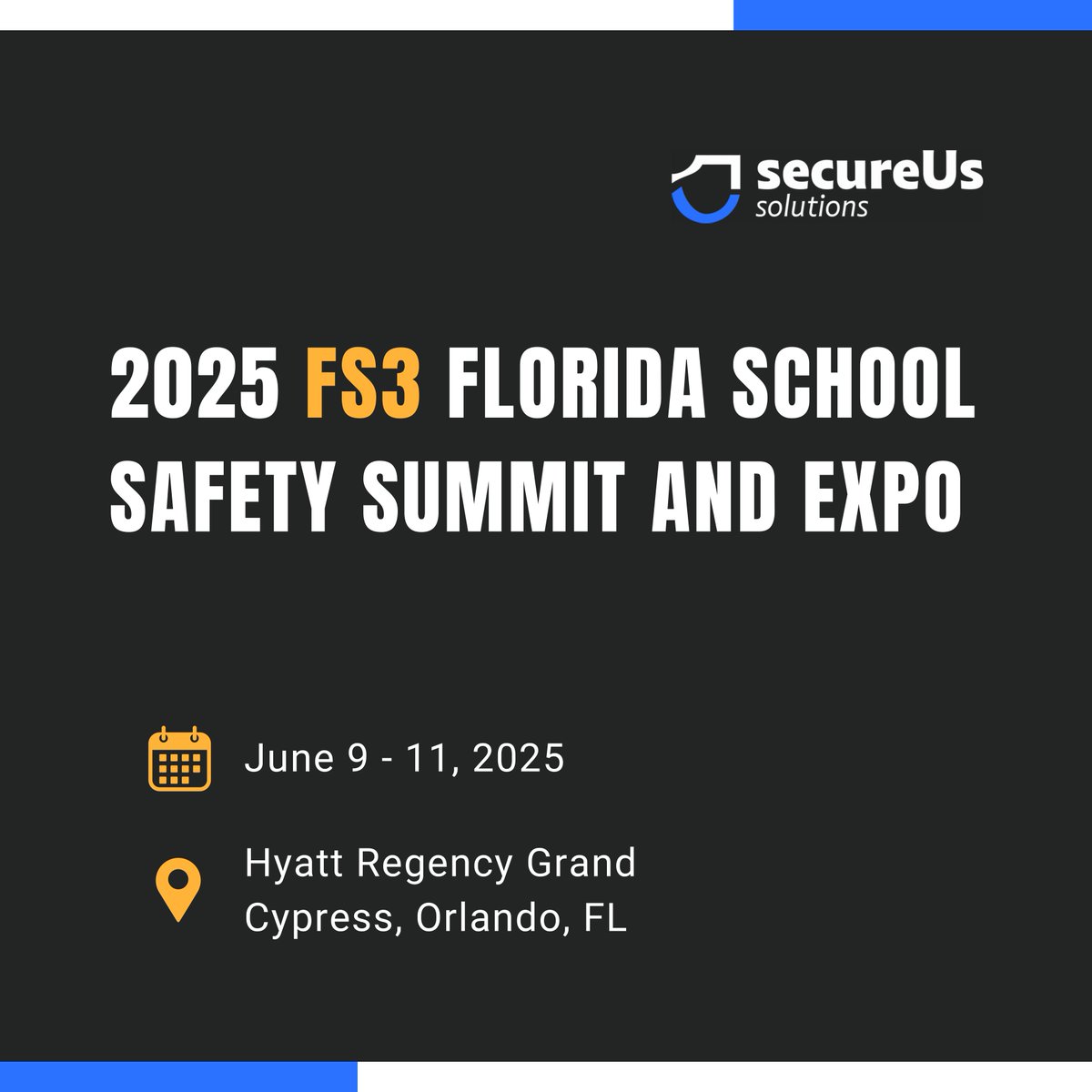 ssecureUS's tweet image. We're proud to exhibit at the FS3 Florida School Safety Summit and Expo! Come discover the RhinoWare Lockdown System, the only door barricade system that fully complies with Life Safety, Fire Safety, and ADA codes. Safer schools start with smarter solutions.