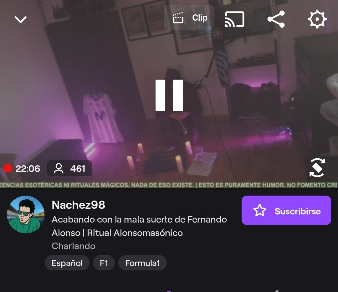 JohnF1_14's tweet photo. 461 personas viendo a "Nachez98" hacer un ritual para quitar la mala suerte a Alonso.

A lágrima viva. https://t.co/io5nVVAhby