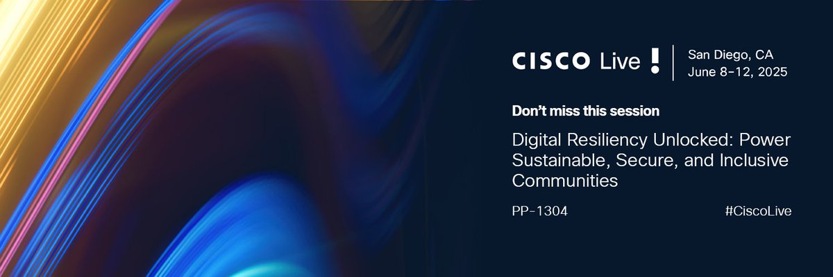 guydiedrich's tweet image. Looking forward to returning to #CiscoLive! Excited to join Dr. Xiang Liu and John Paul Morgan for a discussion on digital resiliency and building sustainable, secure, and inclusive communities. Come celebrate 10 years of the #CiscoCDA program! Register: cs.co/9002Neh2I