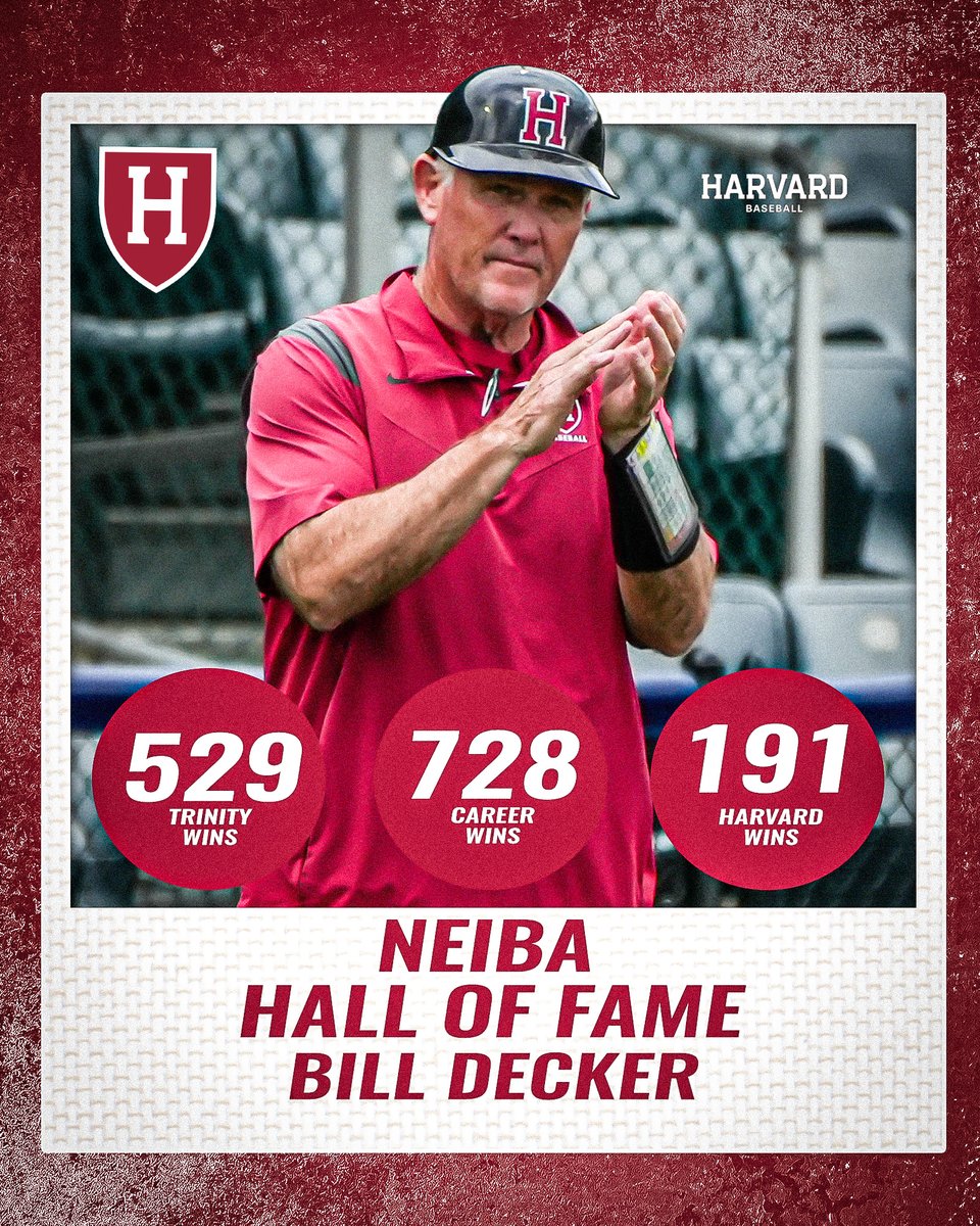 👏 A big congrats to our head coach Bill Decker for earning election into the NEIBA Hall of Fame!

📰 tinyurl.com/27plzaeg

#GoCrimson #OneCrimson