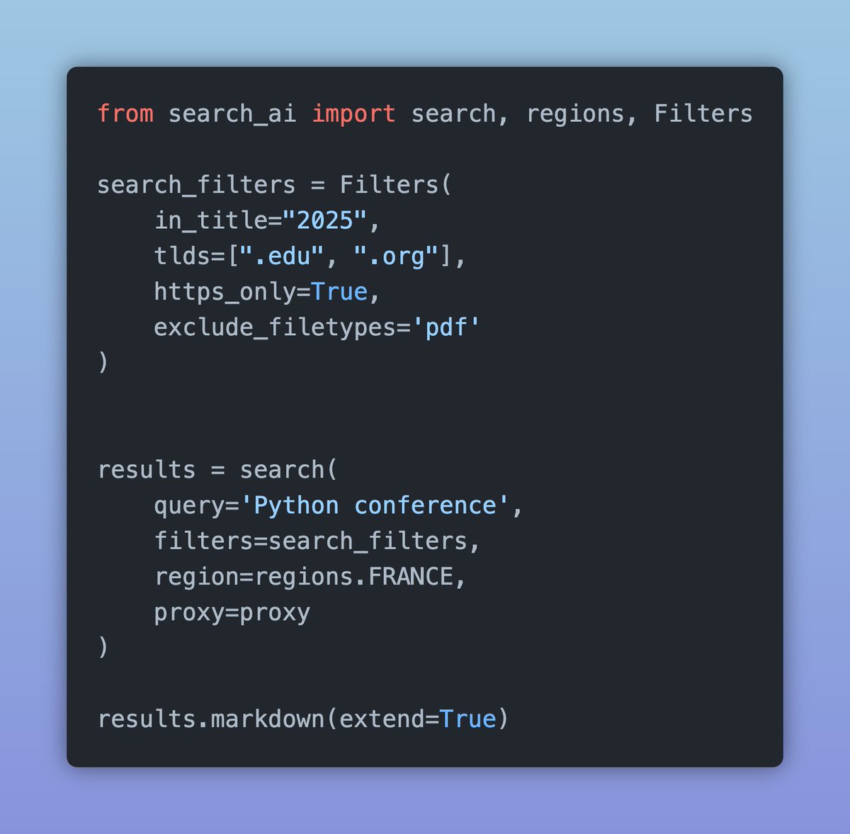 Using Python to search Google has never been easier with SearchAI: