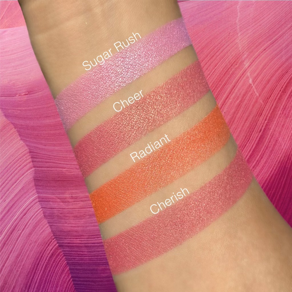 If you’re into blush and highlight, our Blushlighter is your new go to! 💖Liquid-to-baked for that ultra-blendable, pigment-packed payoff! #blush #highlighter 

💖 Sugar Rush Blushlighter 
💖 Cheer Blushlighter 
💖 Radiant Blushlighter 
💖 Cherish Blushlighter