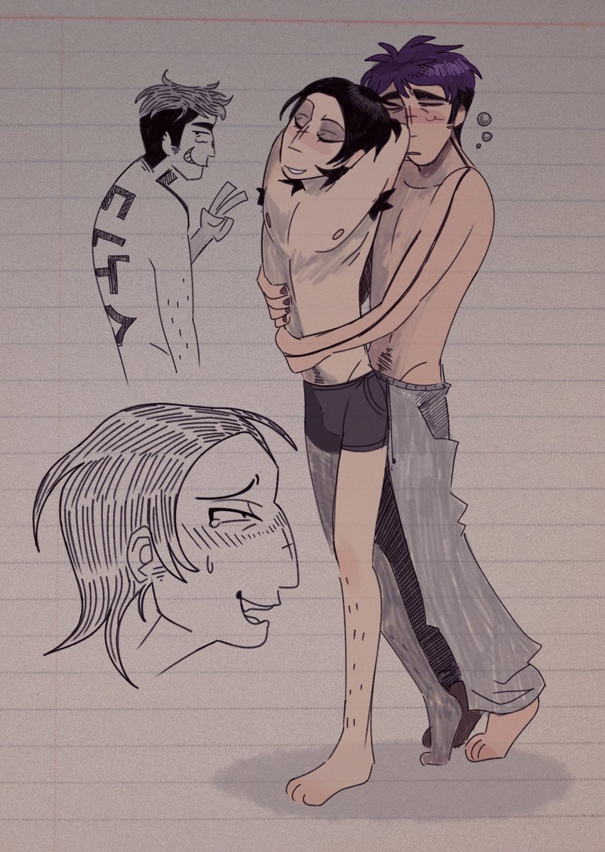 OniHound's tweet image. I’m home from war here’s some doodles I missed these two so much
#thangyu #namgyu #thanos230