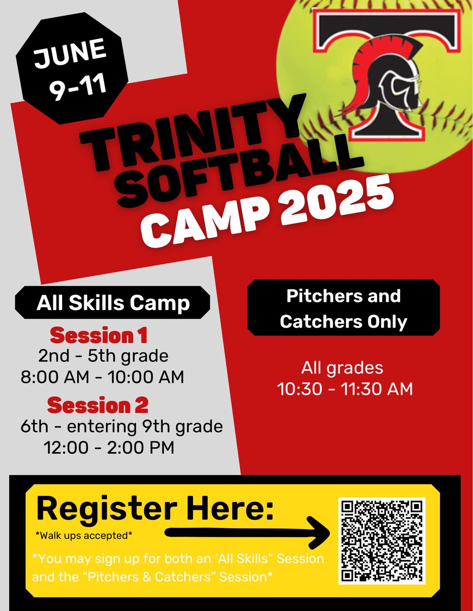 Trinity Trojans Softball (TX) (@trinity_trojans) on Twitter photo Summer camp is coming up! There’s still time to register to guarantee a T-shirt. We can’t wait to see you there! 🥎 <a href="/EulessTrinityHS/">Euless Trinity High</a> <a href="/hebisd/">HEB ISD</a> <a href="/HEBAthletics/">HEB Athletics</a> Summer camp is coming up! There’s still time to register to guarantee a T-shirt. We can’t wait to see you there! 🥎 <a href="/EulessTrinityHS/">Euless Trinity High</a> <a href="/hebisd/">HEB ISD</a> <a href="/HEBAthletics/">HEB Athletics</a>