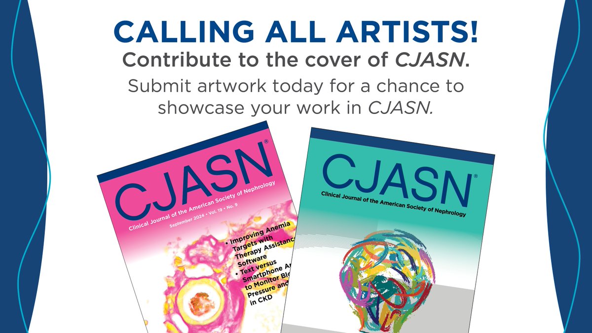 #ASNCJASN welcomes original kidney health-focused artwork submissions for consideration on future covers. Creative, thought-provoking pieces are sought to reflect the impact of kidney health on individuals and communities. Submit your artwork today at editorialmanager.com/cjasn.