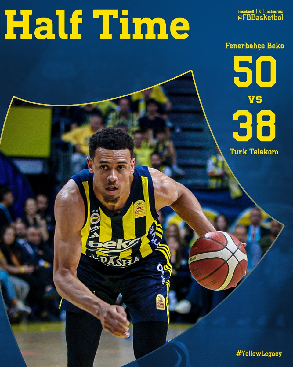 İlk Yarı Sonucu | Fenerbahçe Beko 🆚 Türk Telekom: 50-38

Skor dağılımımız: Hall 9, Baldwin 8, McCollum 8, Guduric 6, Melih 6, Biberovic 3, Metecan 3, Melli 3, Birch 2, Hayes-Davis 2. #YellowLegacy