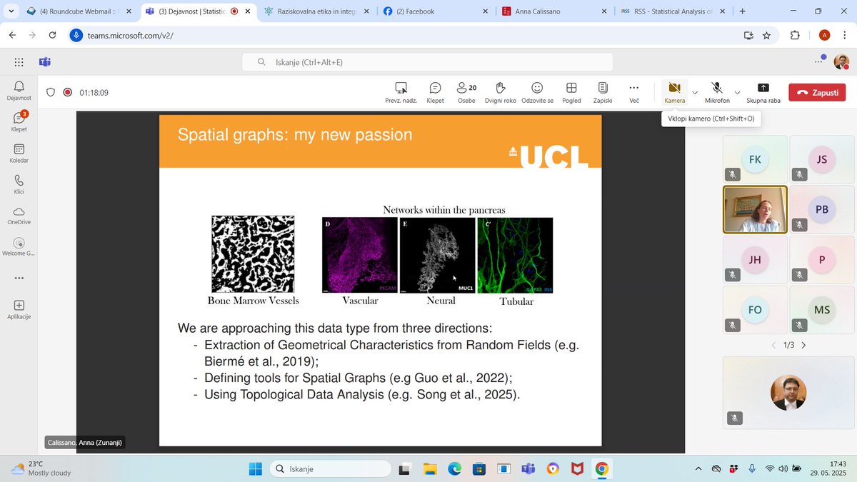 Andrej Srakar (@srakarandrej) on Twitter photo We've had an excellent today's <a href="/EAS_RSS/">Emerging Apps</a> section webinar, with Anna Calissano presenting on Statistical Analysis of Sets of Graphs: From Unlabelled Graphs to Spatial Graphs.
Thank you to Anna and to all of you in the audience!
Recording will soon be accessible. We've had an excellent today's <a href="/EAS_RSS/">Emerging Apps</a> section webinar, with Anna Calissano presenting on Statistical Analysis of Sets of Graphs: From Unlabelled Graphs to Spatial Graphs.
Thank you to Anna and to all of you in the audience!
Recording will soon be accessible.