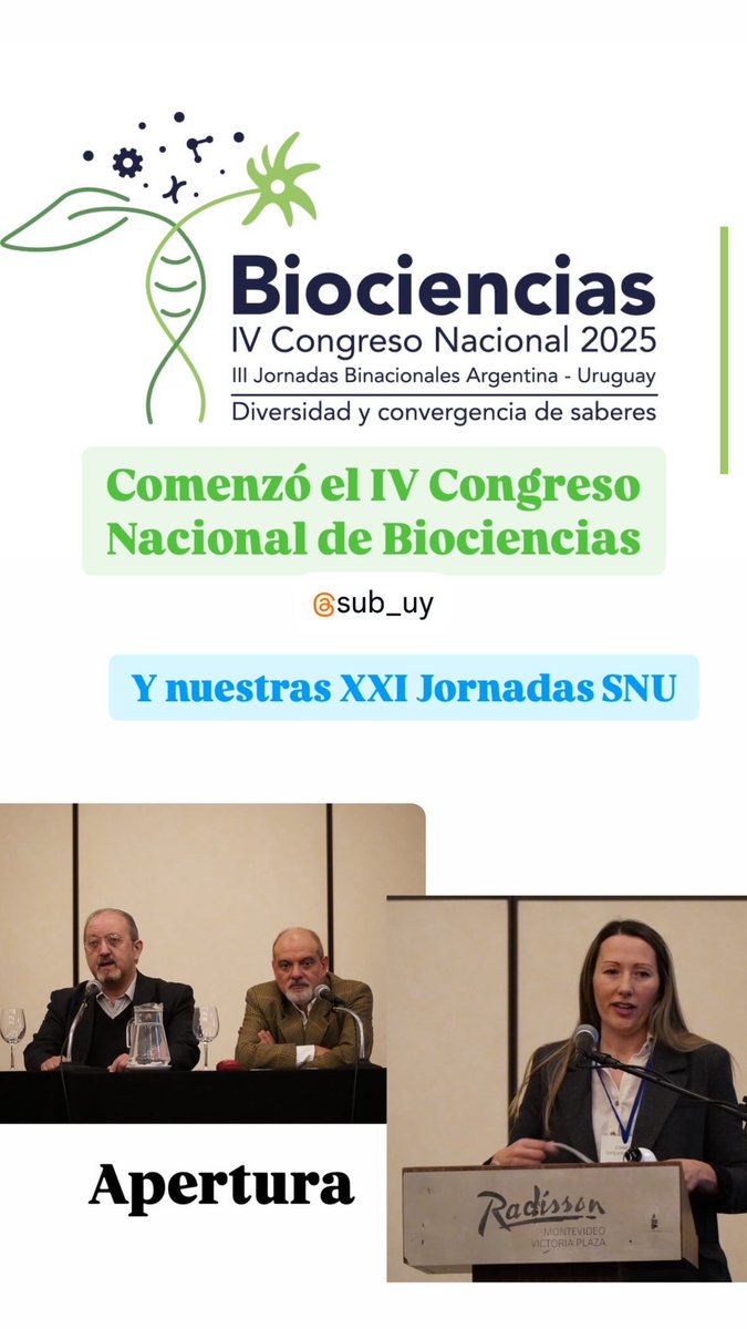 Sociedad de Neurociencias del Uruguay (@socneurouy) on Twitter photo Este miércoles comenzó el IV Congreso Nacional de Biociencias, organizado por <a href="/sub_uy/">Sociedad Uruguaya de Biociencias</a>
#cnb2025
Y como siempre, la SNU organiza sus XXI jornadas en el marco del CNB!
sociedadneurociencias.uy/2025/05/15/snu… Este miércoles comenzó el IV Congreso Nacional de Biociencias, organizado por <a href="/sub_uy/">Sociedad Uruguaya de Biociencias</a>
#cnb2025
Y como siempre, la SNU organiza sus XXI jornadas en el marco del CNB!
sociedadneurociencias.uy/2025/05/15/snu…