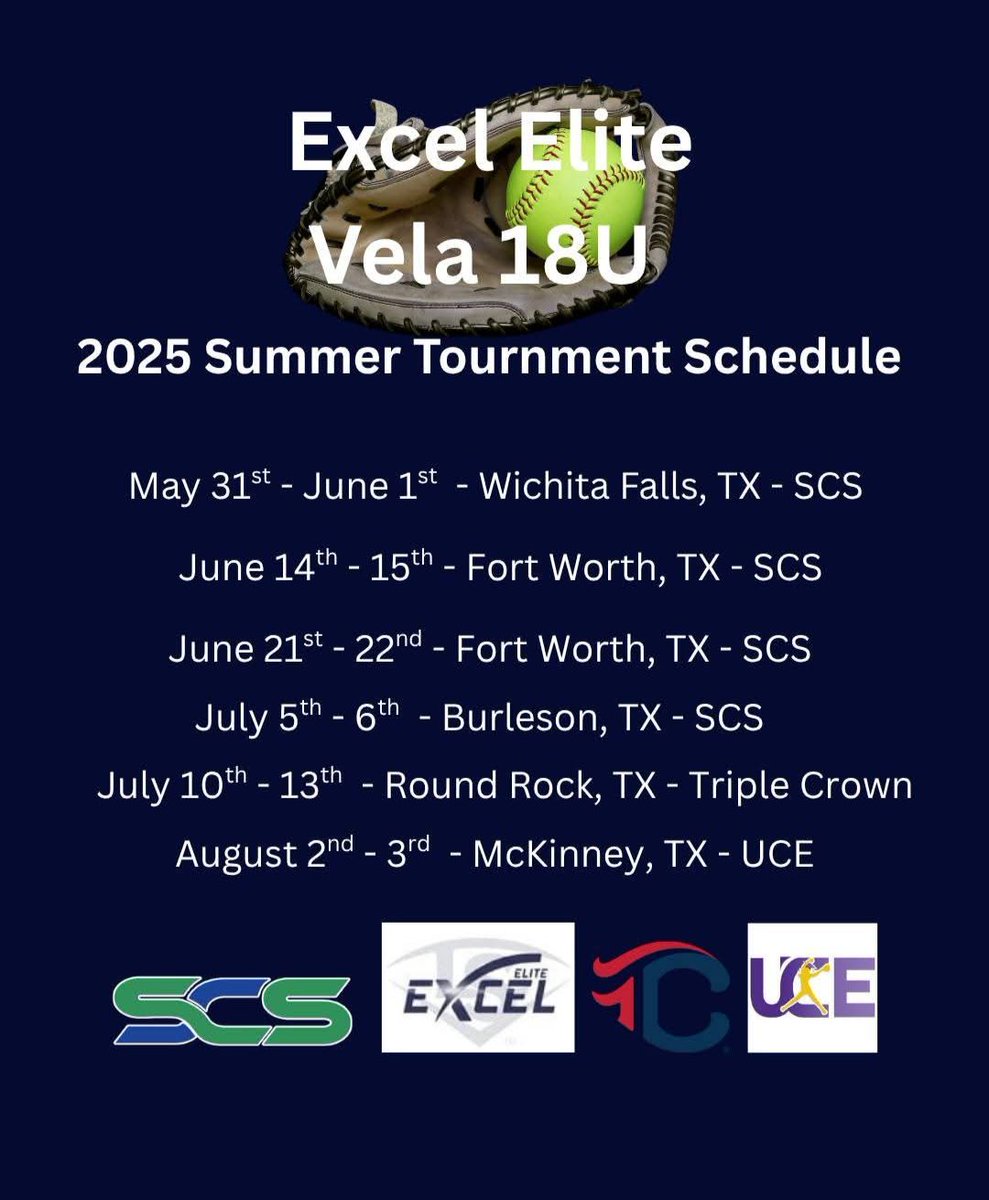 My summer schedule #ExcelEliteVela18u