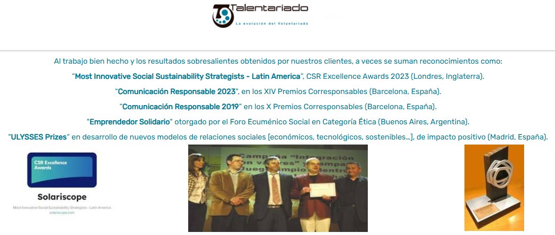 Nuestra innovación Talentariado ha sido reconocida local e internacionalmente.
A favor de la Sustentabilidad Social son varias las innovaciones que están logrando resultados positivos y sostenibles; una de ellas es <a href="/Talentariado/">Talentariado</a> 
Te invito a conocerla: talentariado.com