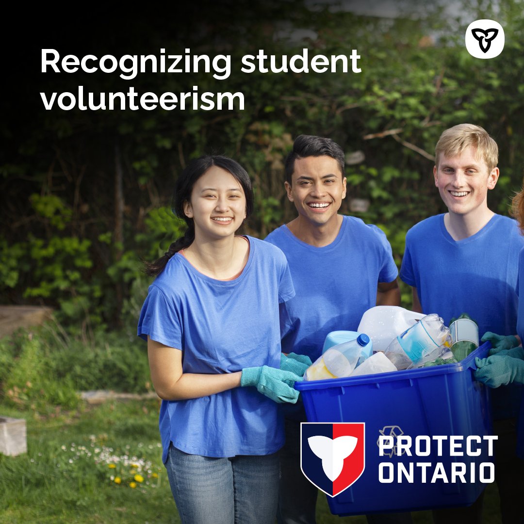 The Ministry of Education is introducing the 🌟 Minister’s Certificate of Recognition for Community Involvement 🌟

It celebrates student volunteerism and promotes civic engagement for students who earn 50+ volunteer hours!