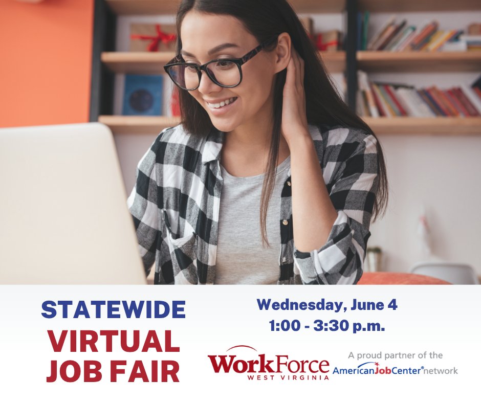 🌟 Elevate your job search at the WorkForce WV Statewide Virtual Job Fair on June 4 from 1:00-3:30 PM. Access the Job Seeker Training video, and get to know the employers. Dress professionally and register now! bit.ly/4jtY4vB