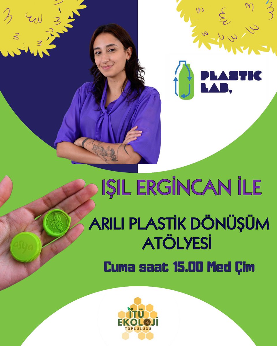 🎉 İTÜ Ekoloji olarak şenlikte biz de yerimizi alıyoruz! 🌿
♻️ Işıl Ergincan ile birlikte gerçekleştireceğimiz Arılı Plastik Dönüşüm Atölyesi'ne seni de bekliyoruz. 
📅 Tarih: 30 Mayıs Cuma
🕒 Saat: 15.00
📍 Yer: Med Çim