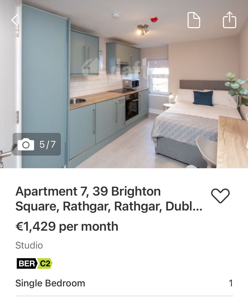 Nearly €1500 a month in Dublin gets you a kitchen with a bed in it.