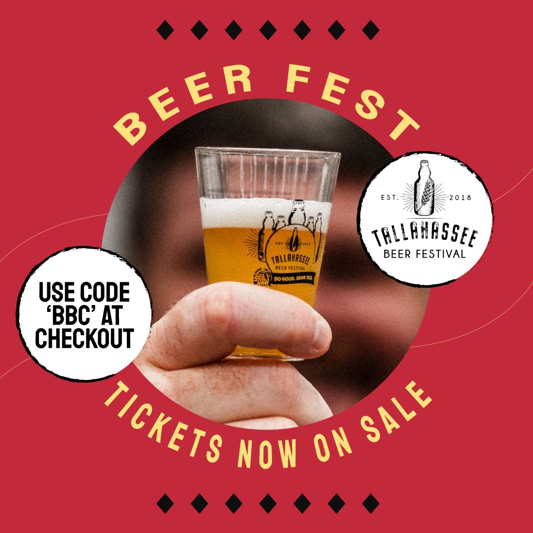 🍻 Beat the heat at THE indoor beer event in town! TLH Beer Fest is Aug 8-9 and tickets are live. Dozens of the best brews in the region under one roof, all to benefit community health. Be sure to click Unlock and use code BBC at checkout to help us out!
tlhbeerfest.com